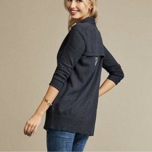 CAbi medium long navy sweater with keyhole